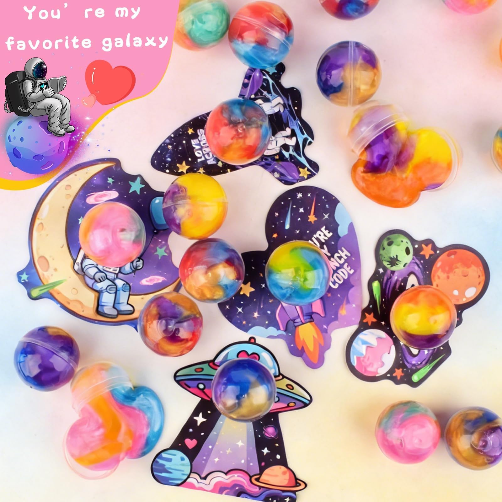 WUJYLY Valentine card designs showcasing six themes for kids to personalize.