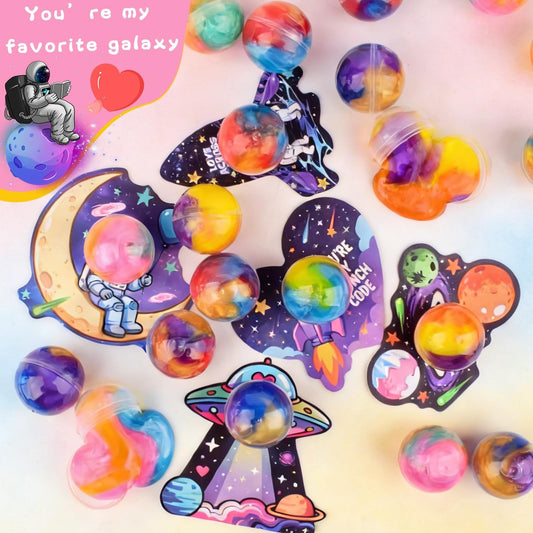 WUJYLY Valentine card designs showcasing six themes for kids to personalize.