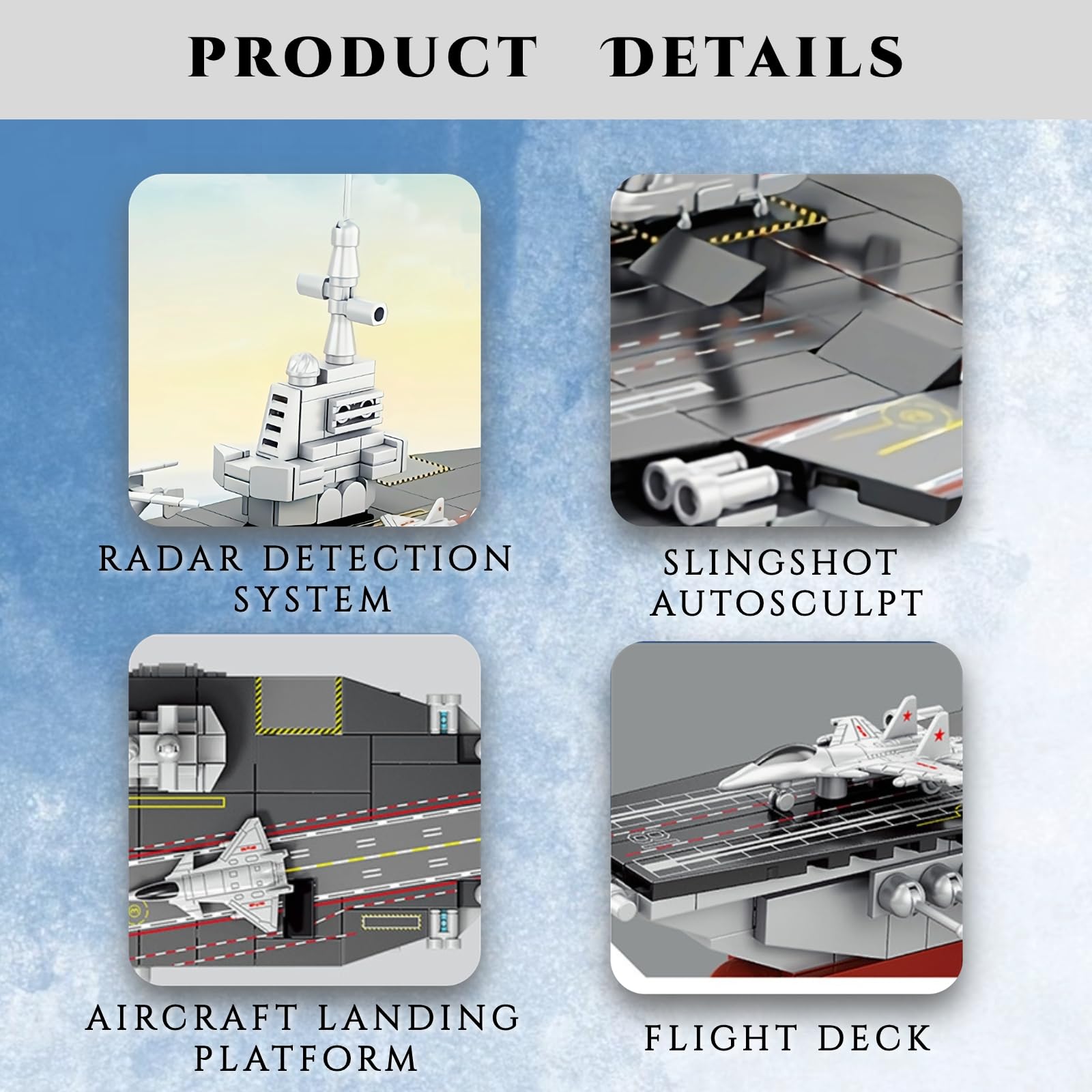 WULOBOOI helicopter deck on stern adds aviation detail to the warship model.