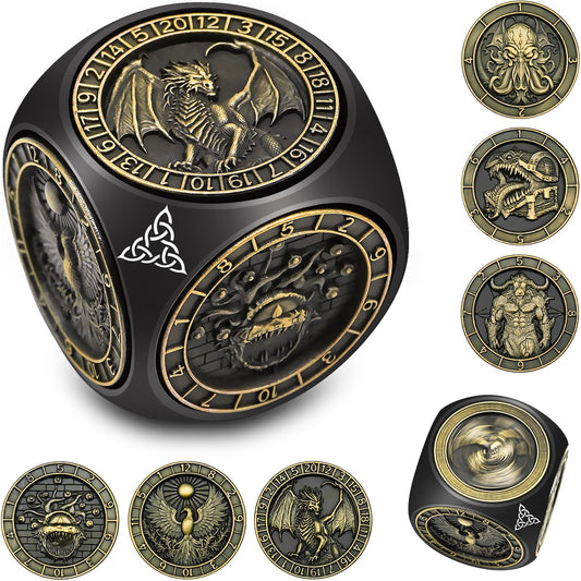 Wunhunew DND spinner dice dragon-face 3D relief immersive sessions