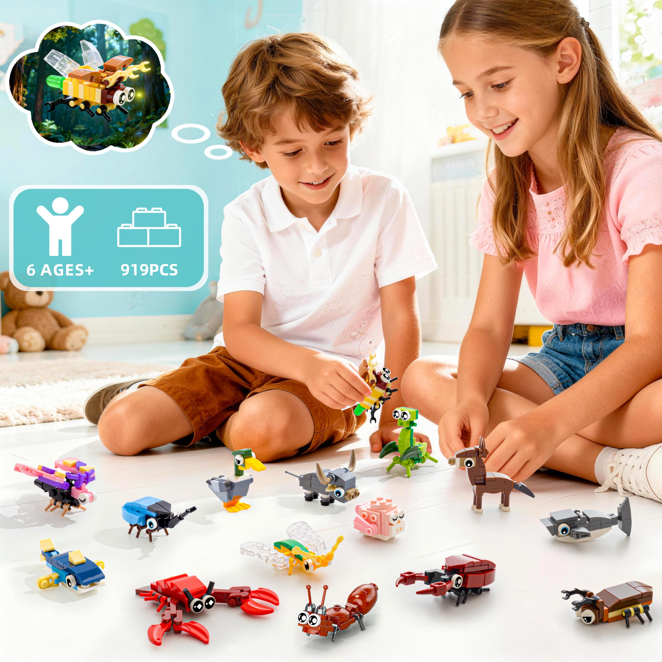 WuNian insect blocks support fine motor skills through hands-on building.