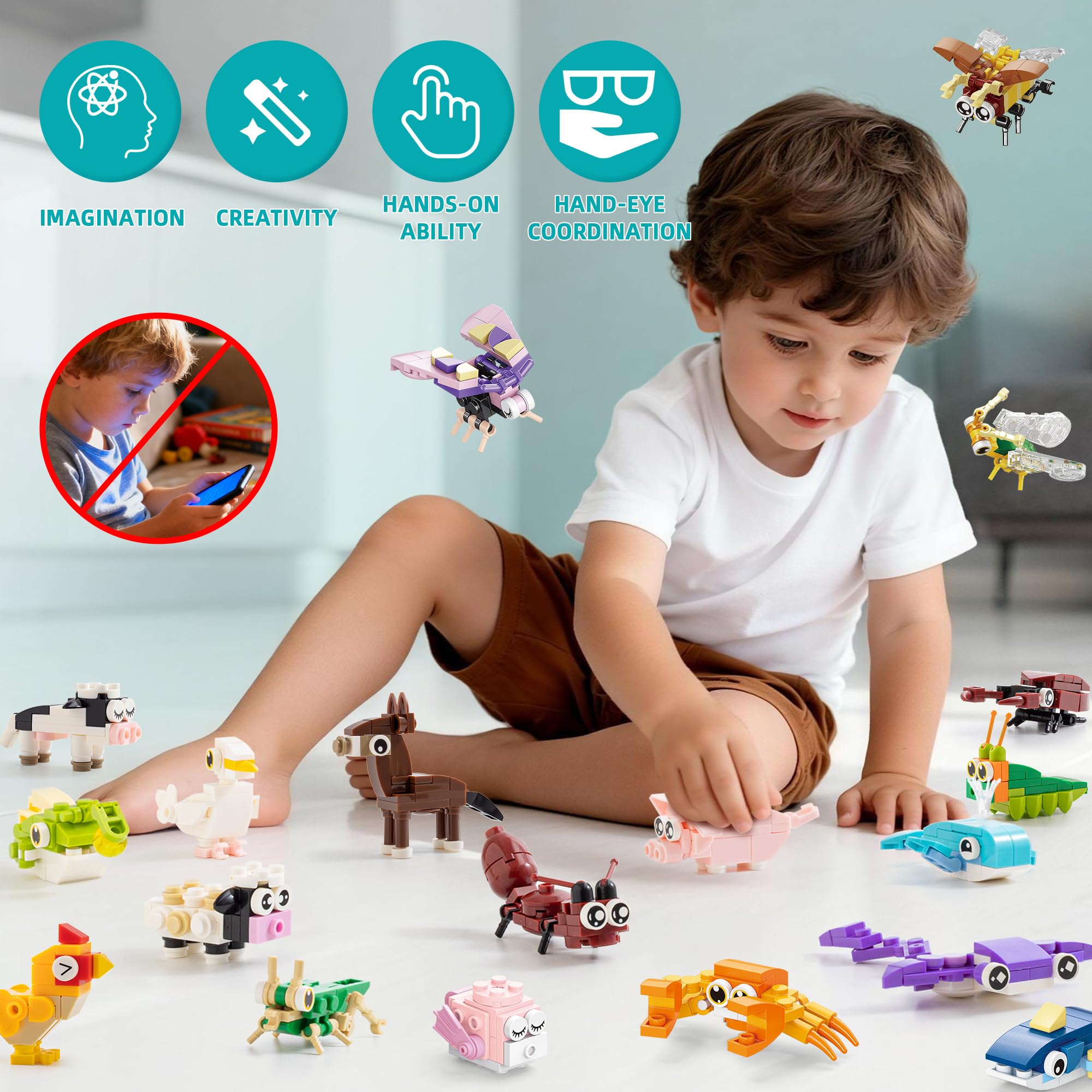 WuNian ocean creatures blocks inspire creative play and learning.