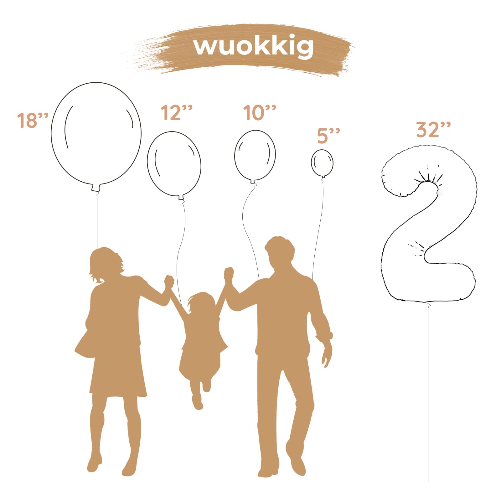 Wuokkig birthday balloons variety creates eye-catching visual interest for photo moments.