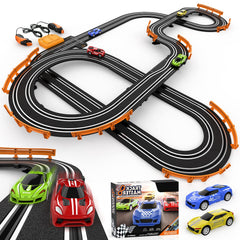 Wupuaait slot car track with straight and S-track for immersive home racing.