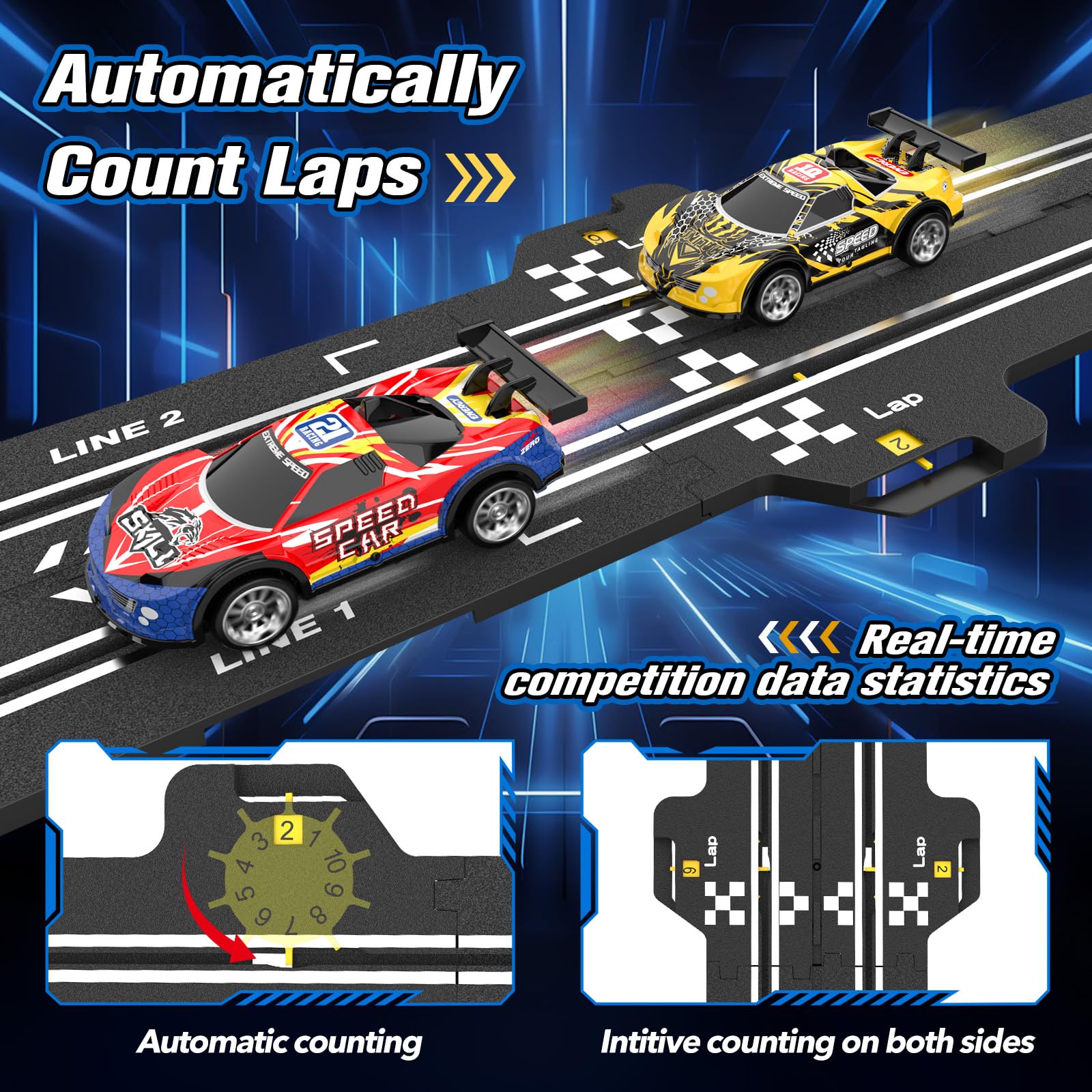 Wupuaait slot car track circular loop for nonstop laps and excitement