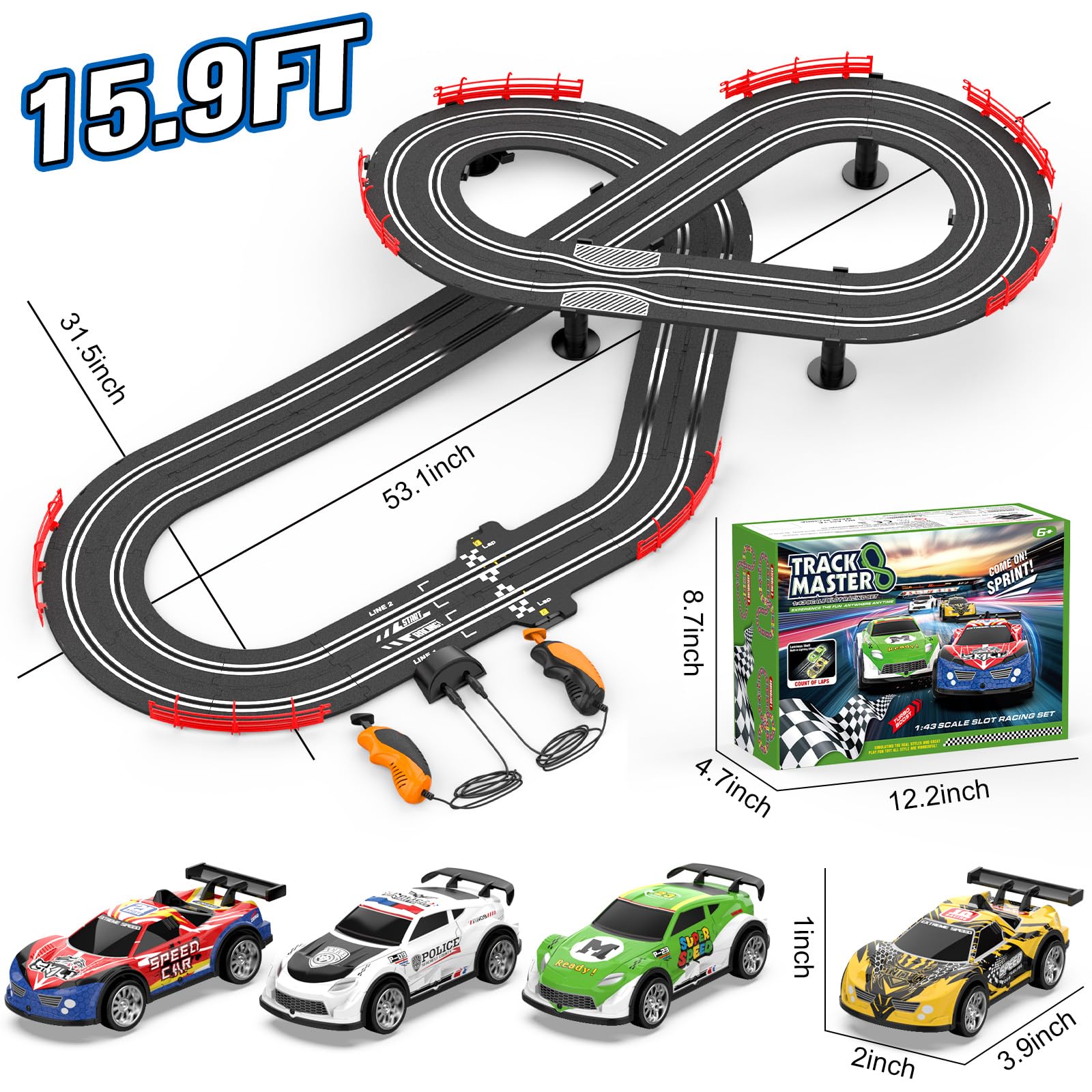 Wupuaait set includes four cars for instant multiplayer action
