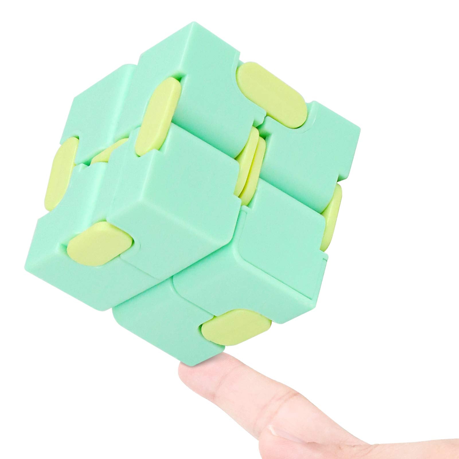 WUQID Infinitycube close-up, compact, quiet fidget toy for desk and travel.