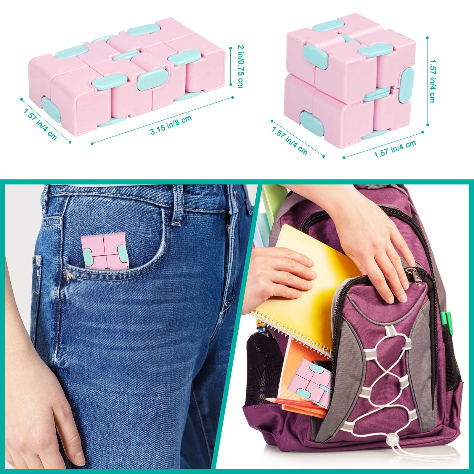 WUQID Infinitycube macaron pink, gift-concept that sparks curiosity and fine motor play