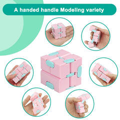 WUQID Infinitycube macaron pink, open-fold view for tactile focus during work or study