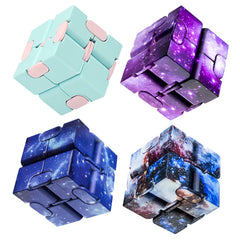 WUQID Infinitycube pocket-size blue, portable stress-relief toy in hand