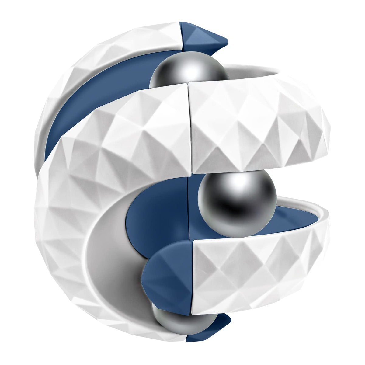 WUQID Orbiit Ball Toy white front view showing crisp finish and size