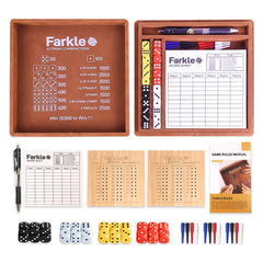 WUQIREN Farkle dice tray with embedded scoring guide for quick reference during gameplay.