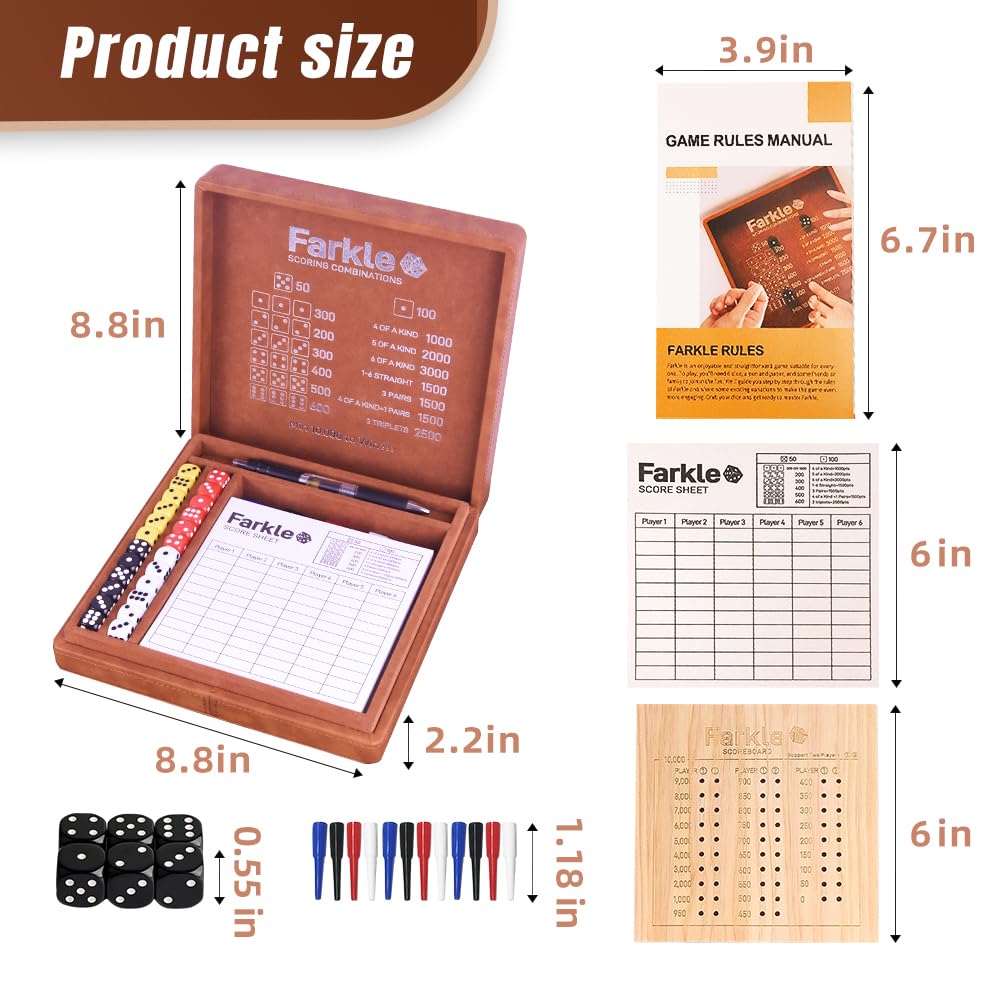 WUQIREN Farkle storage case with secure lid for travel and organization.