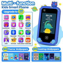 Wuszhor kids smart phone blue back view with durable design for daily use