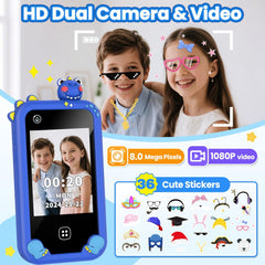 Wuszhor kids smart phone dual camera in action for photos and memories