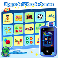 Wuszhor kids smart phone screen content with interactive apps and games