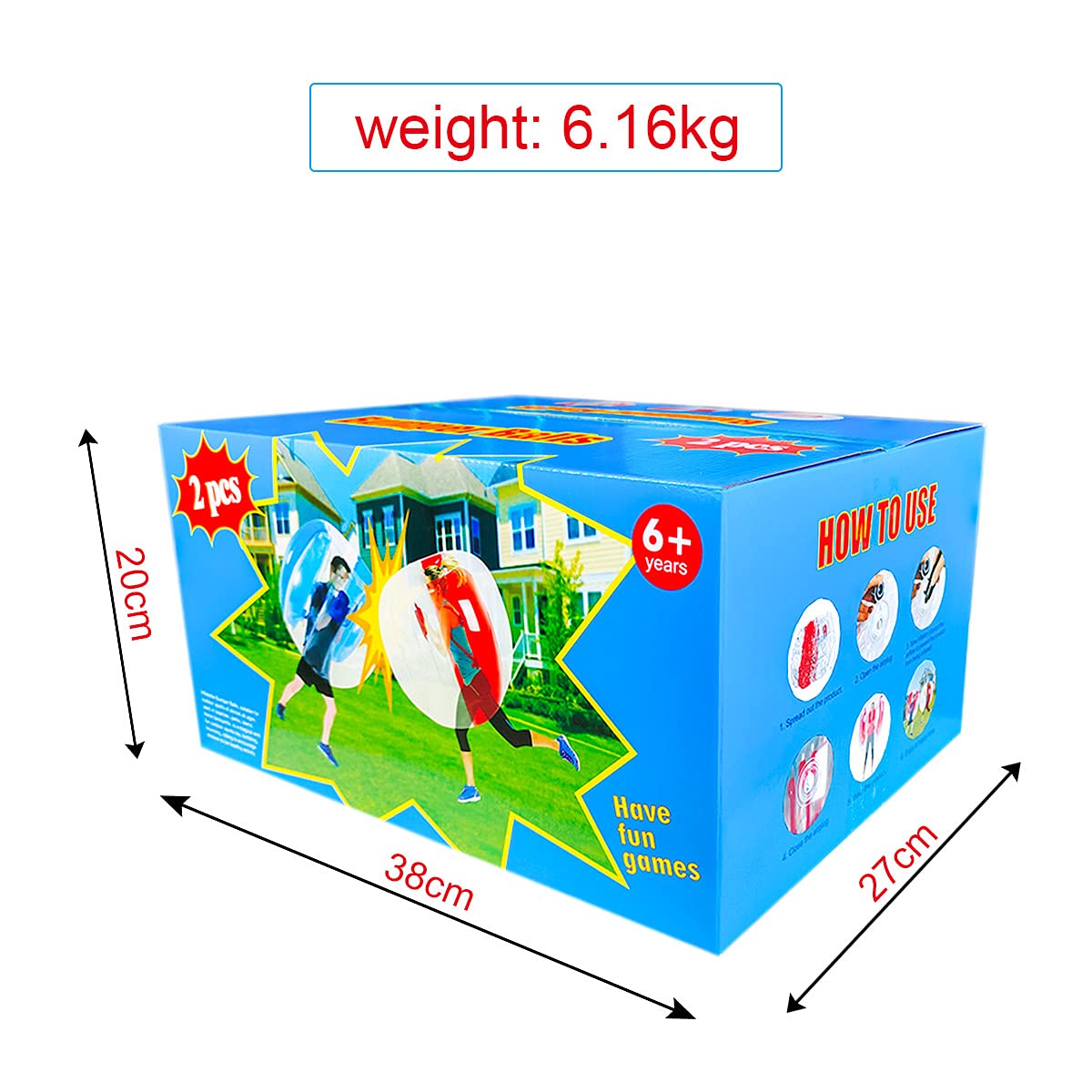 Outdoor team game with inflatable zorb ball for active play