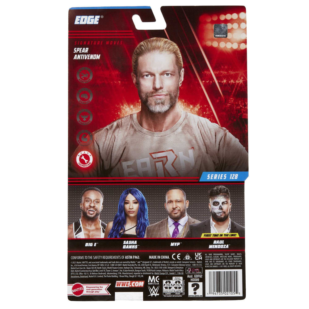 Edge basic action figure packaging display suitable for shelf presentation.