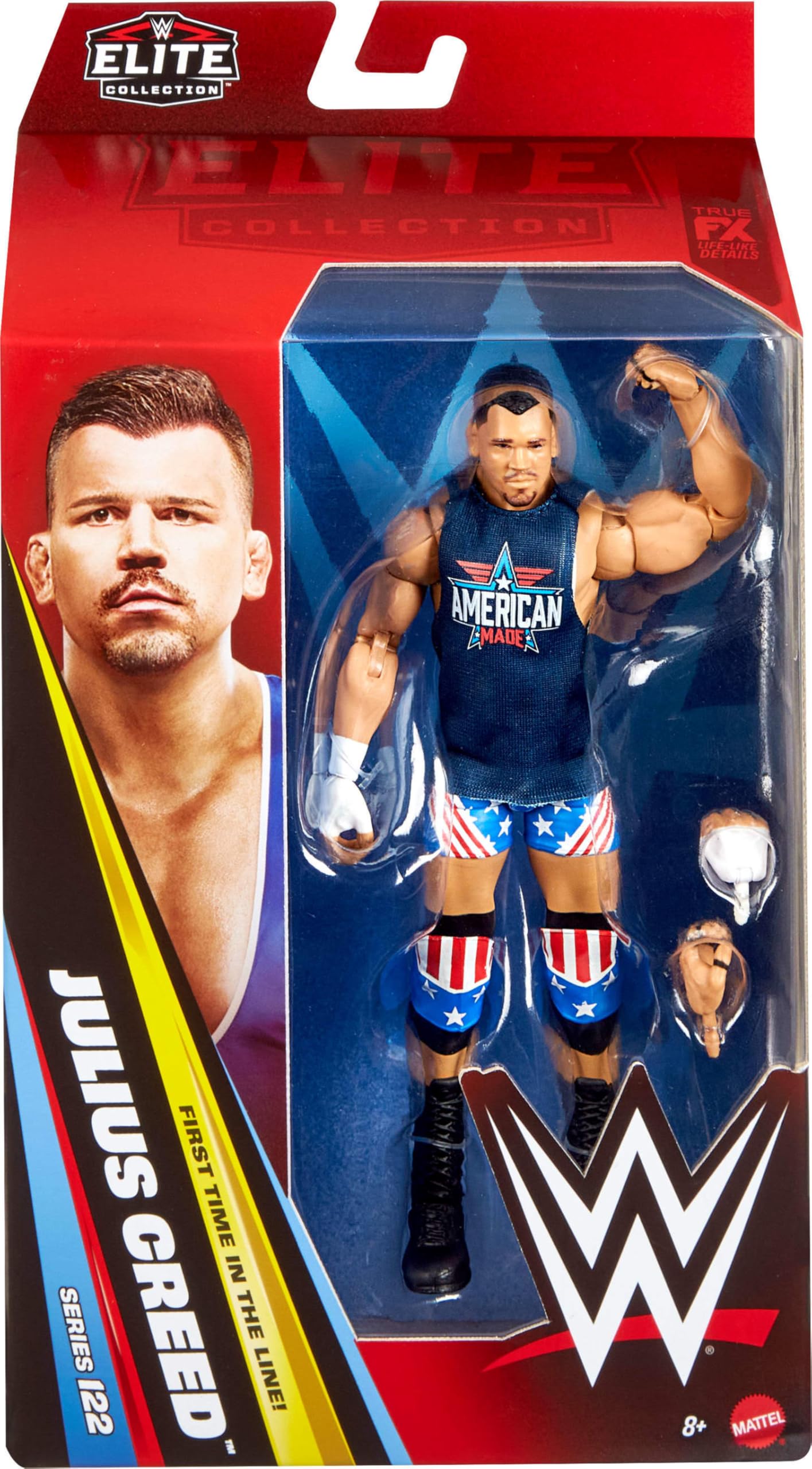 WWE Julius Creed pose-ready figure with packaging for collectors.