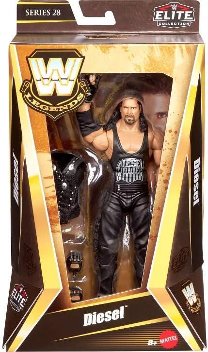 WWE Elite Legends Diesel action figure in pose with TrueFX detail for display and dynamic posing