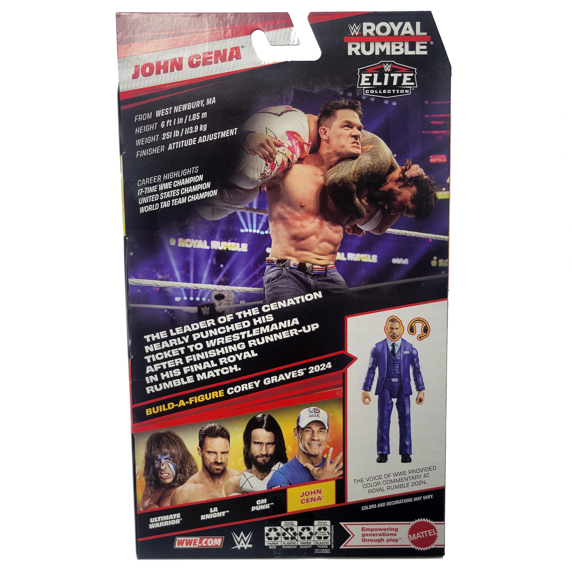 WWE John Cena Elite Royal Rumble 2026 outfit and accessories for authentic display and cosplay