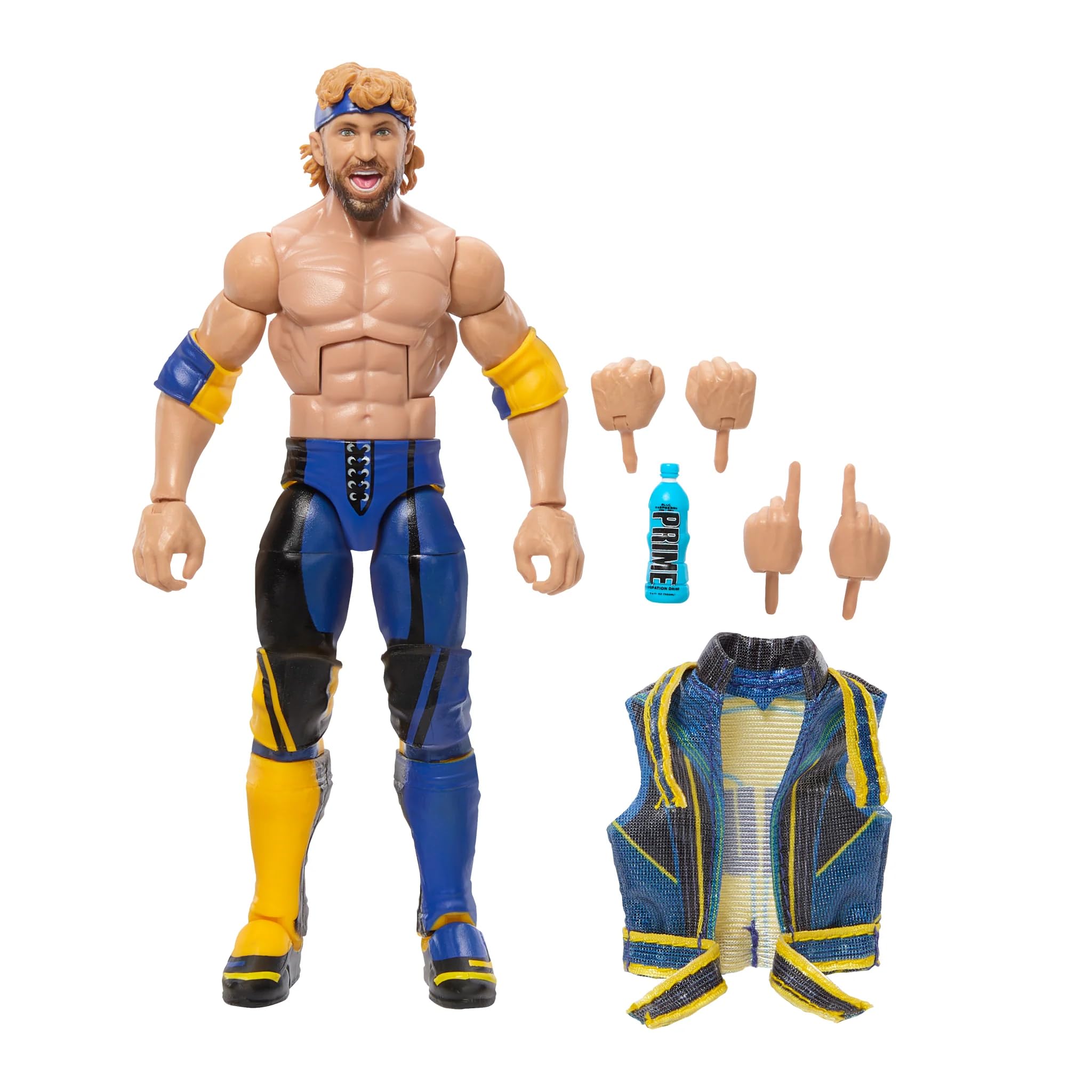 WWE Logan Paul Elite Greatest Hits 9 front view action figure ready for display.