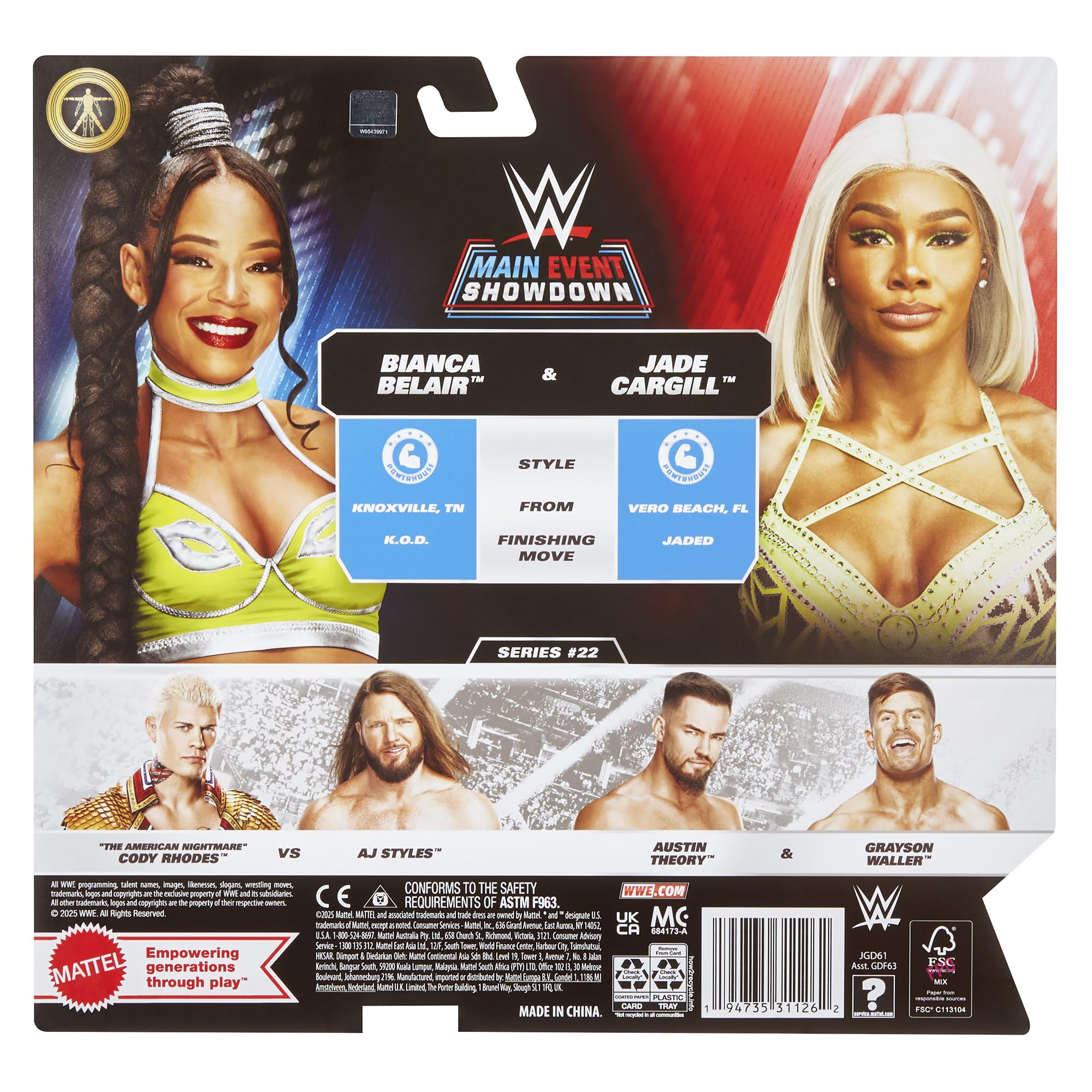 Bianca Belair figure detail emphasizing energetic design and ready-for-action poses.