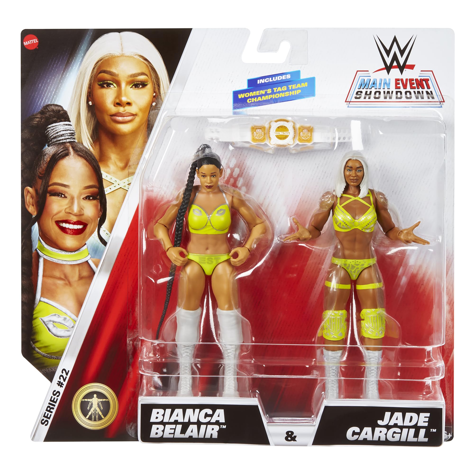 WWE Main Event 2 Packs 22 front view featuring Jade Cargill and Bianca Belair for immersive play.