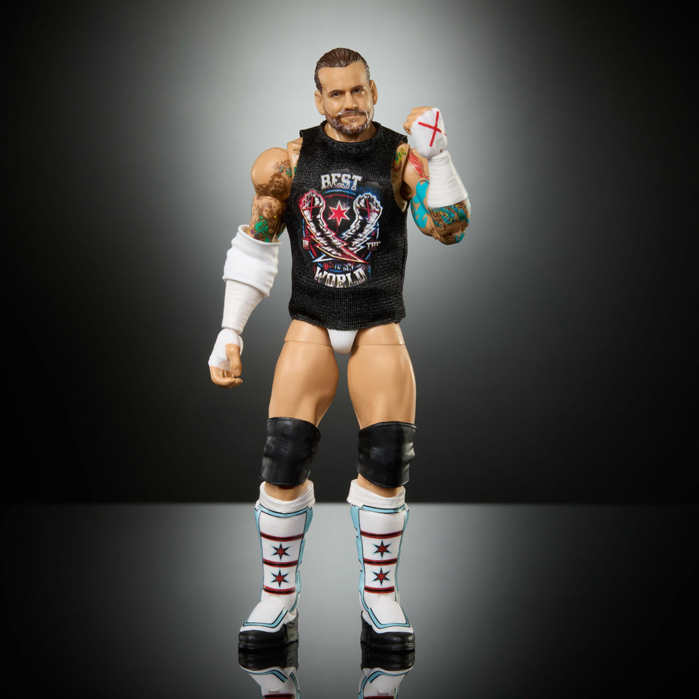 WWE Mattel Elite accessories included for authentic ring setups.