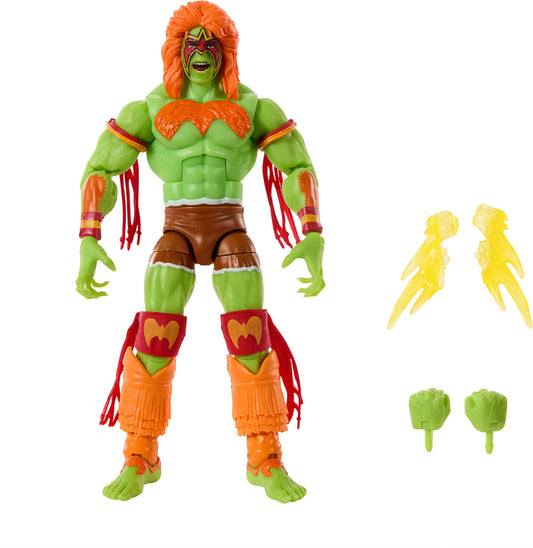 WWE Mattel x Street Fighter Blanka figure front view for eye-catching display.