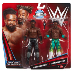 WWE New Day 2-Pack front view featuring Xavier Woods and Kofi Kingston for action play