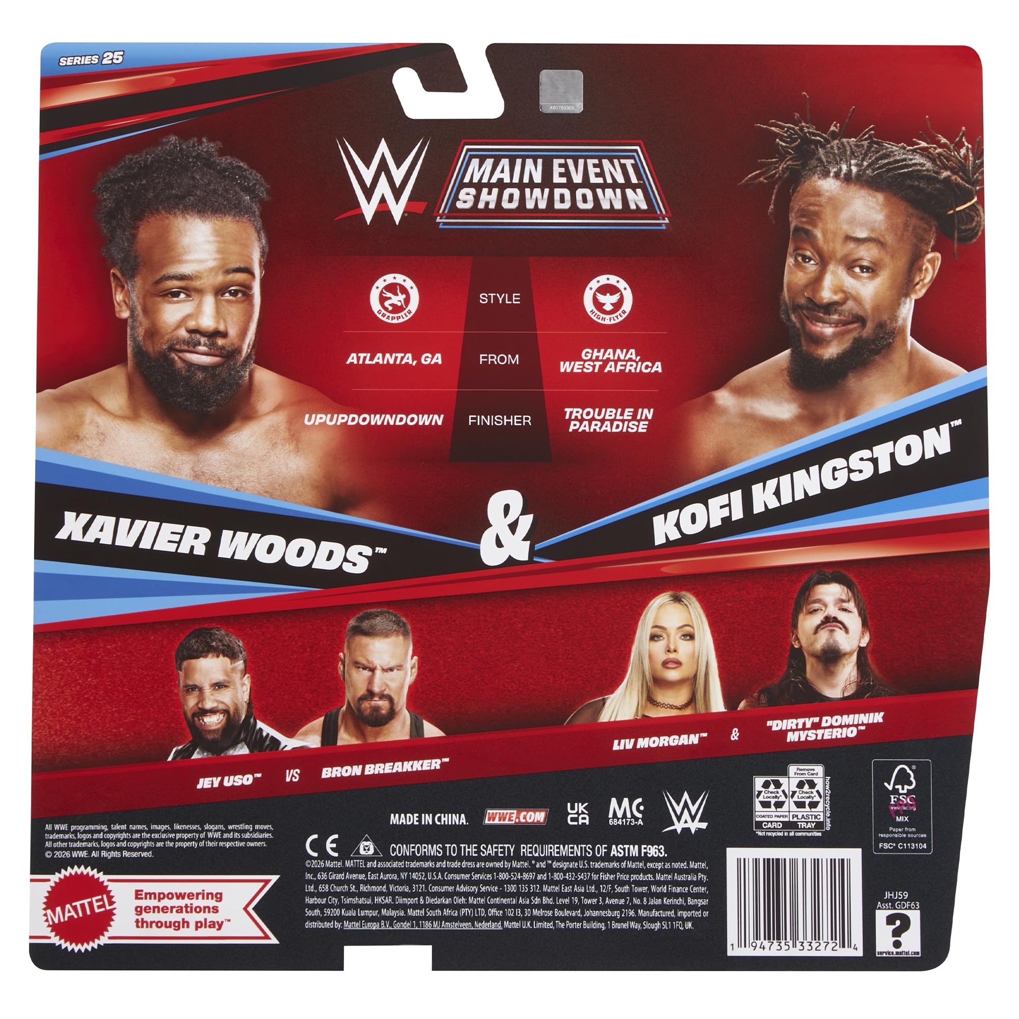WWE New Day 2-Pack close-up pack detail showcasing branding and color