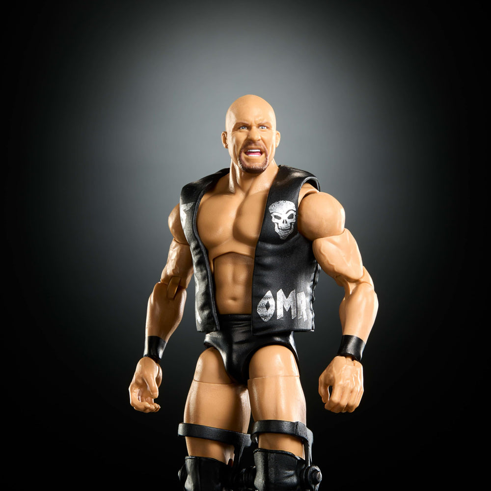 Stone Cold Steve Austin Elite figure with 25 articulation points for action poses.