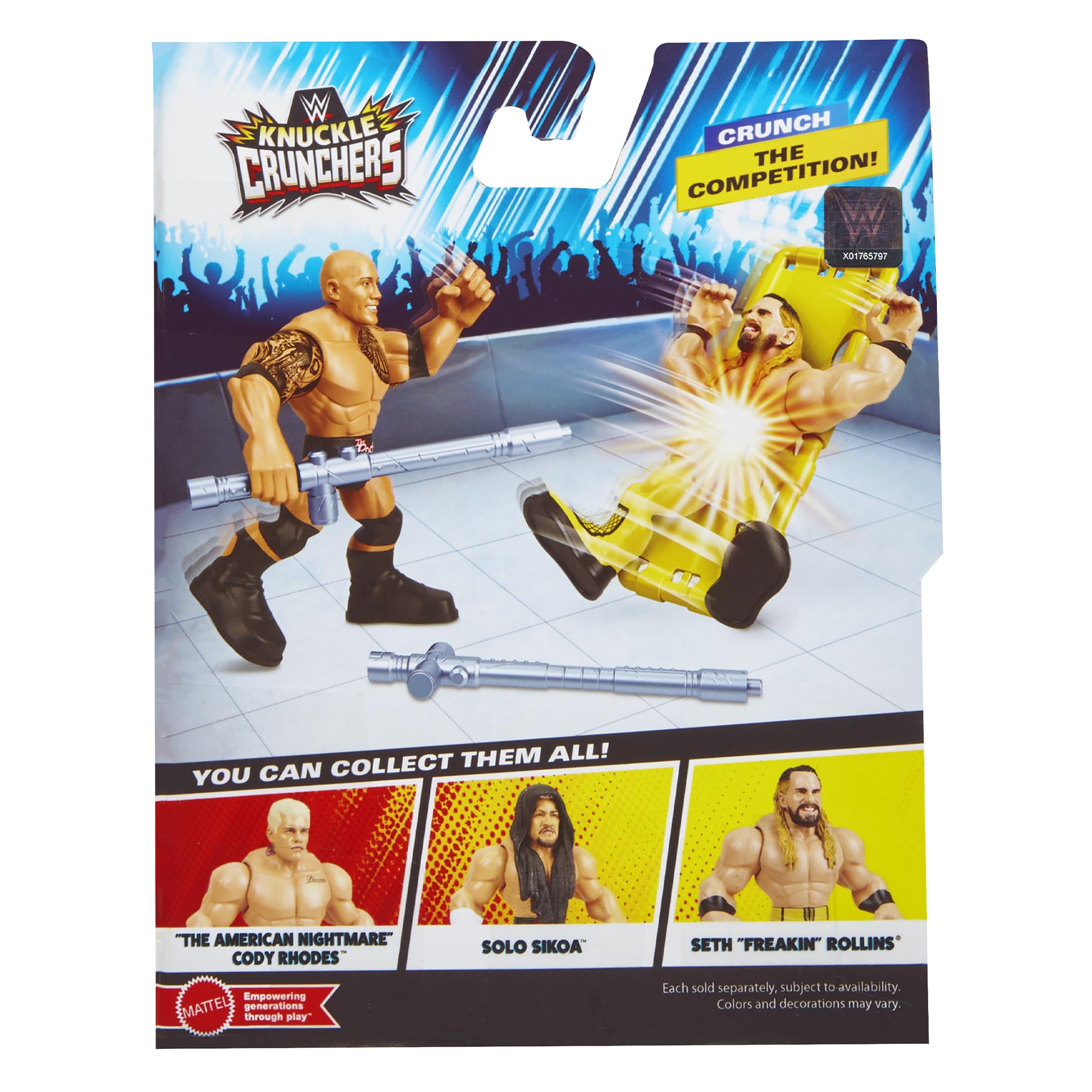 WWE The Rock Knuckle Crunchers 8 close-up shows sculpt detail for authentic display and play