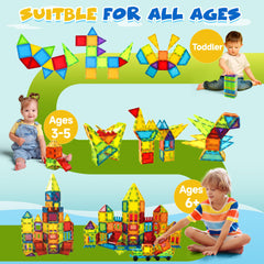 WWISE BLOCK colorful magnetic tiles inspire STEM-style learning and balance concepts.
