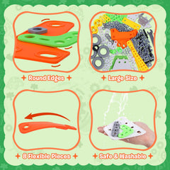 W WISE BLOCK colorful pieces closeup showing vibrant shapes boosting creativity.