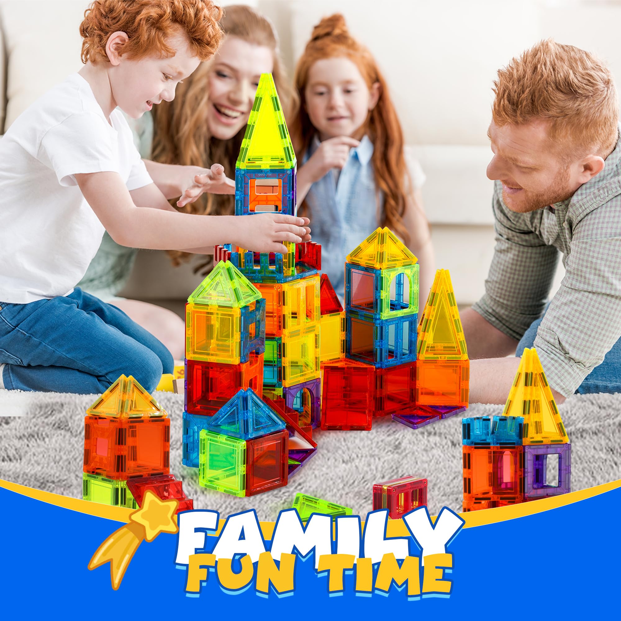 Kids collaborate on shapes and builds with WWISE BLOCK to enhance spatial awareness and teamwork.
