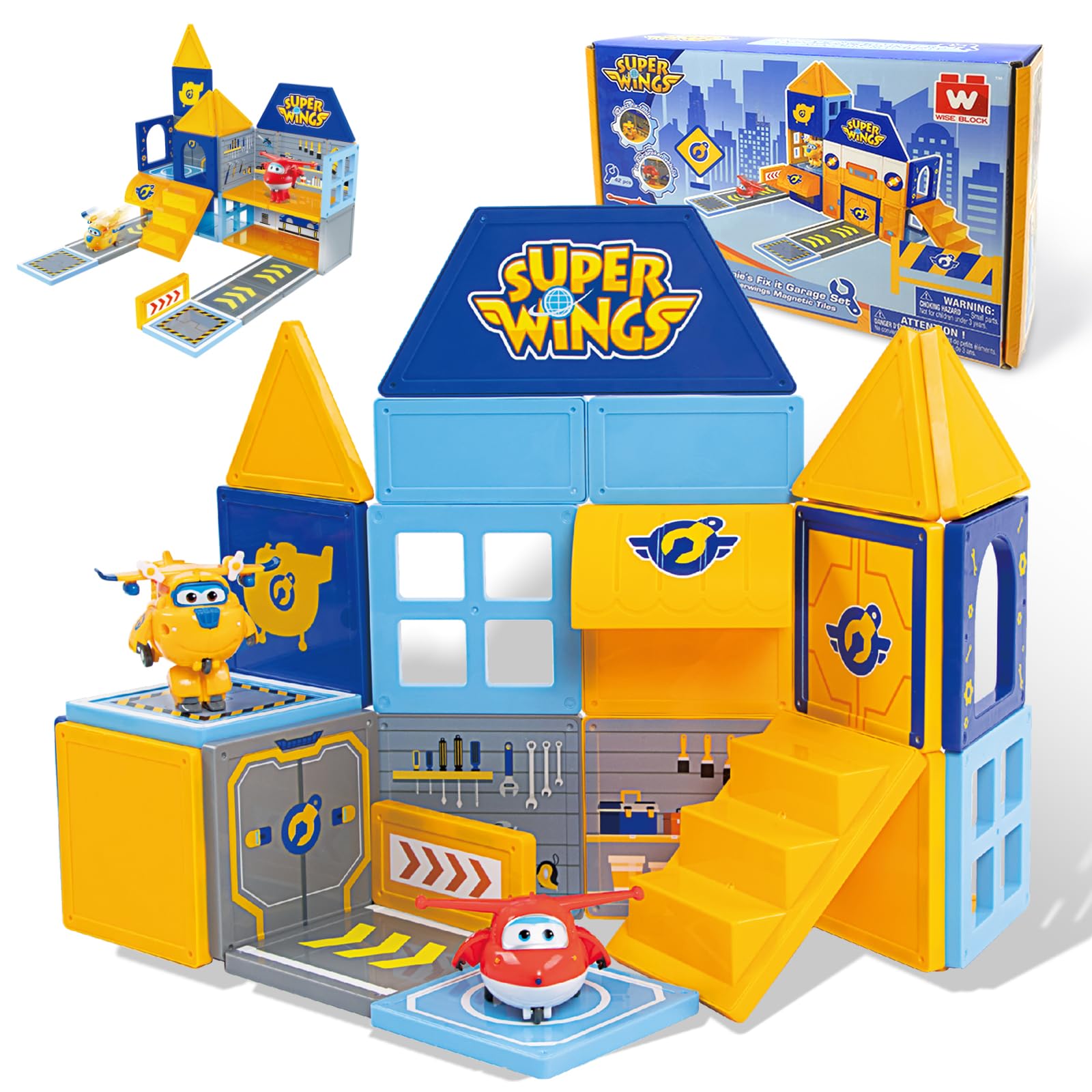 W Wise Block Super Wings tiles top view sparks creative construction