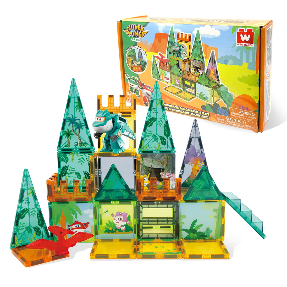 wwise-block super-wings tiles travel set: portable magnetic building for on-the-go creativity.
