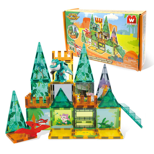 wwise-block super-wings tiles travel set: portable magnetic building for on-the-go creativity.