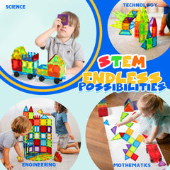 WWISE BLOCK two cars magnetic tiles enable imaginative racing builds.