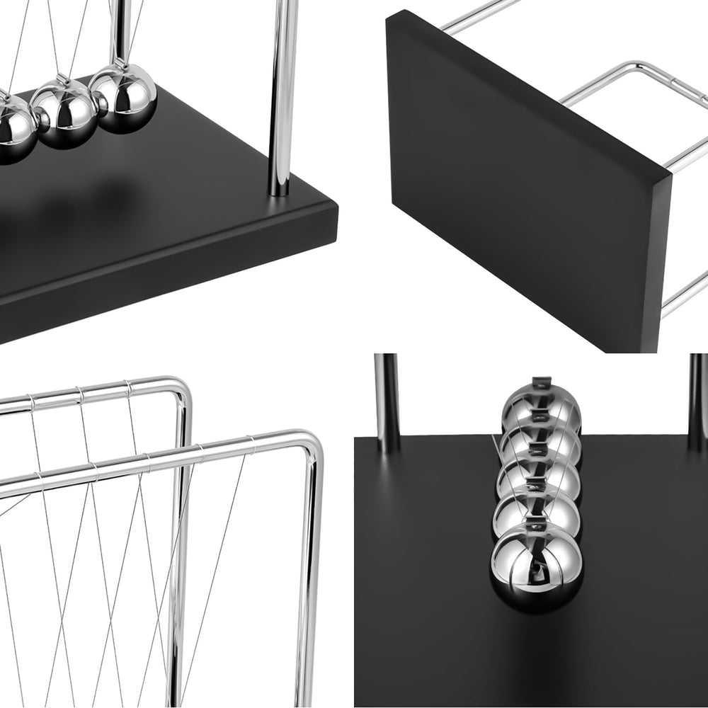 WXBRMCRY Newton's cradle swing demonstrates momentum conservation in play.