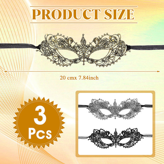 Wy Lighting Level gold lace masquerade mask for festive Mardi Gras looks