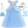 WYB blue princess dress front view for imaginative play and photos.