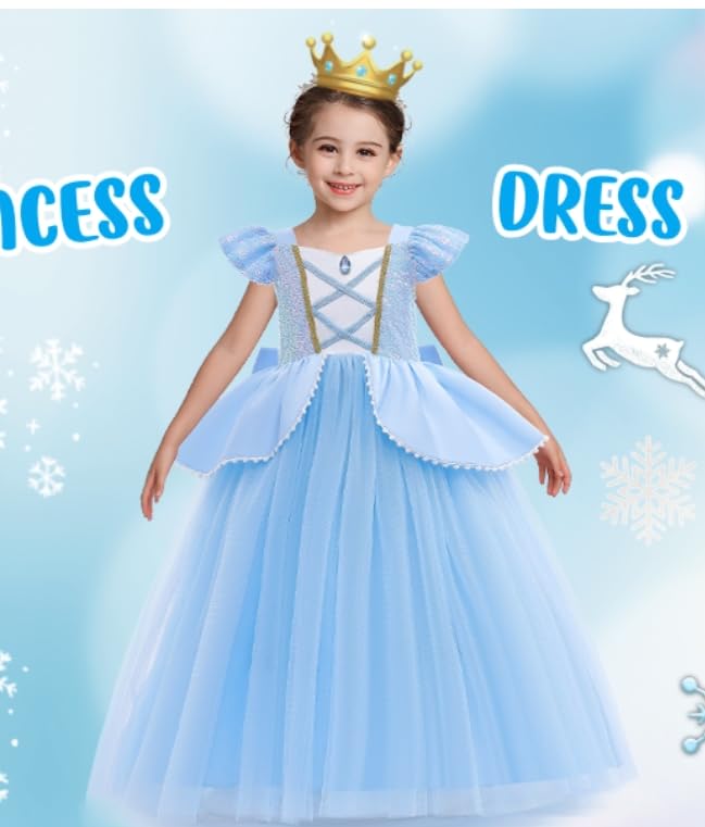 WYB blue princess dress suitable for cosplay, parties, and performances.