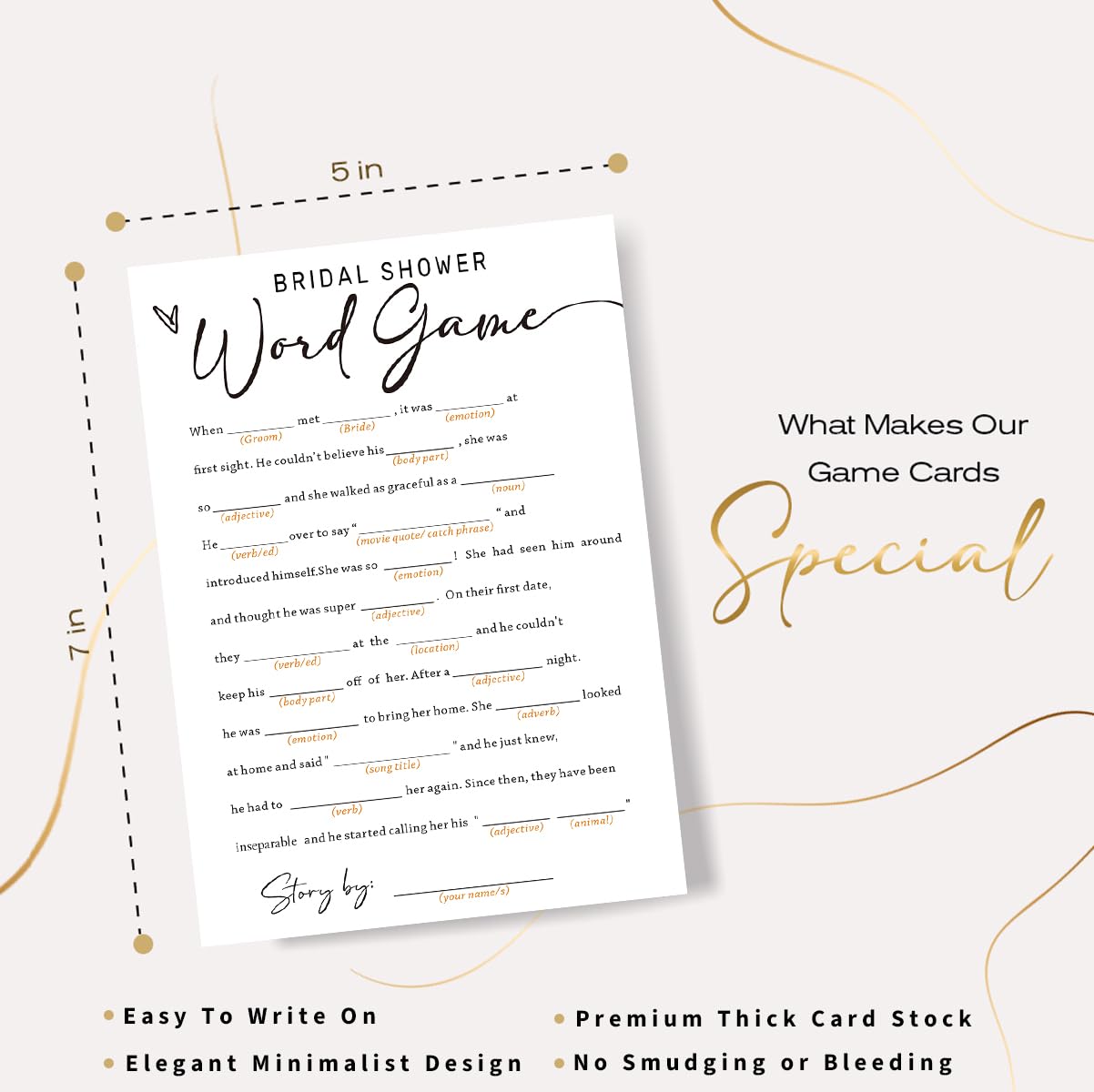 Wybgno 5x7 inch game card pack, easy to write on during celebrations.