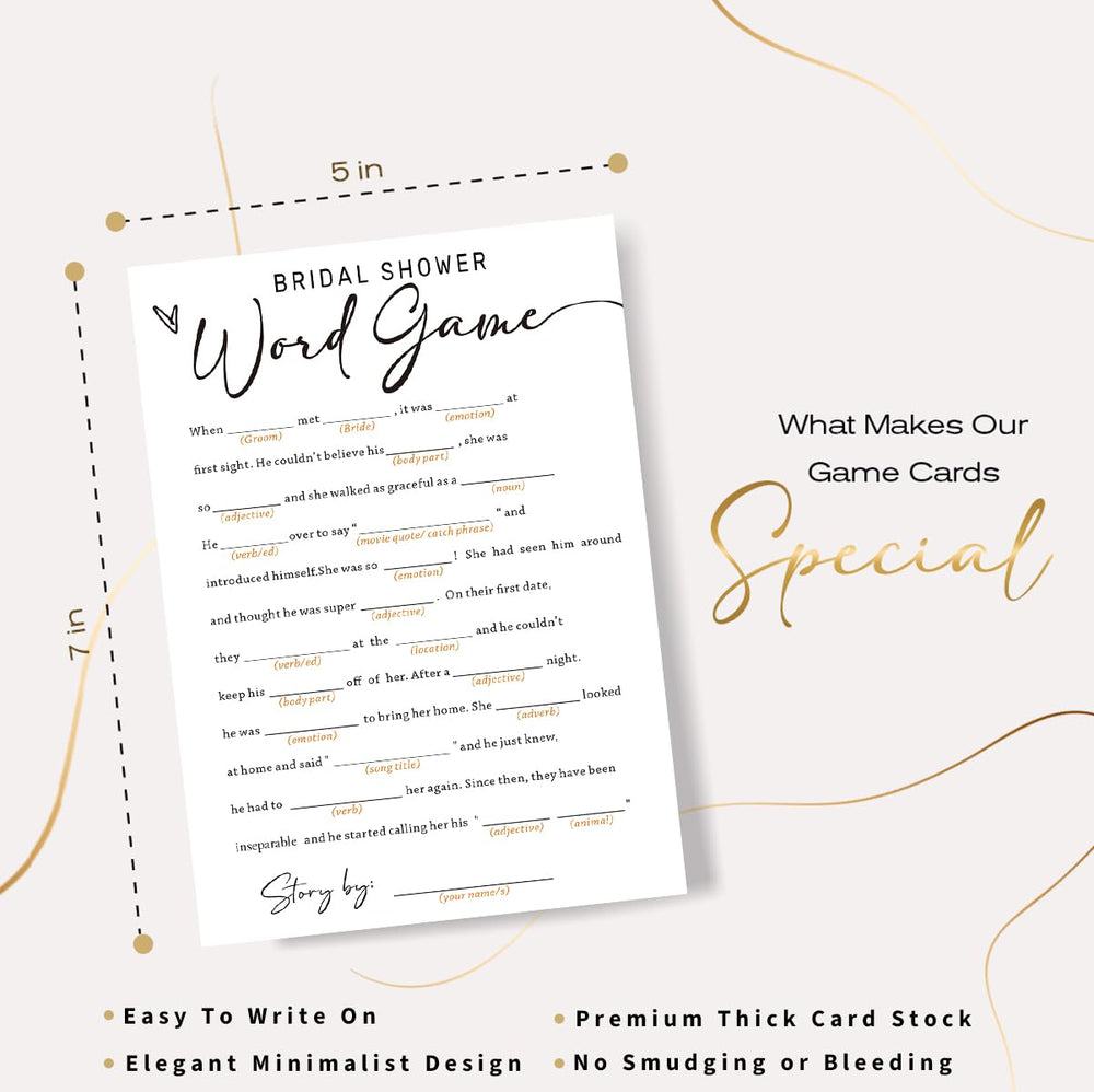 Wybgno 5x7 inch game card pack, easy to write on during celebrations.
