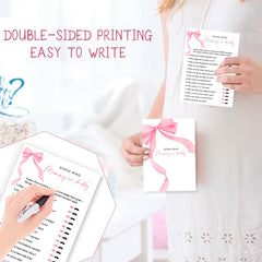 Wybgno 5x7 inch game card offers ample writing space for guests.