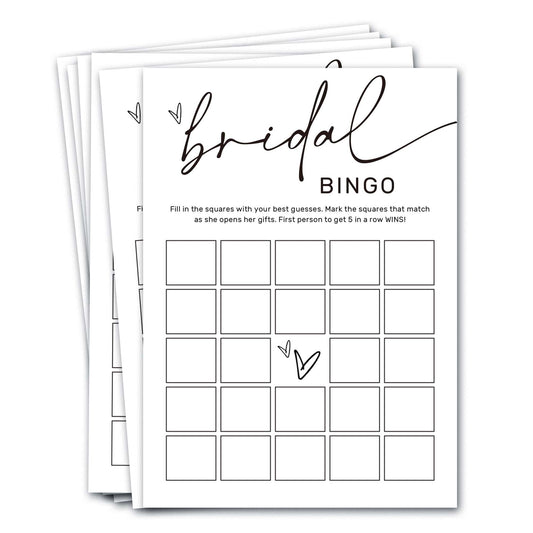 Wybgno bridal shower bingo cards with a smooth writing surface for easy guest participation.