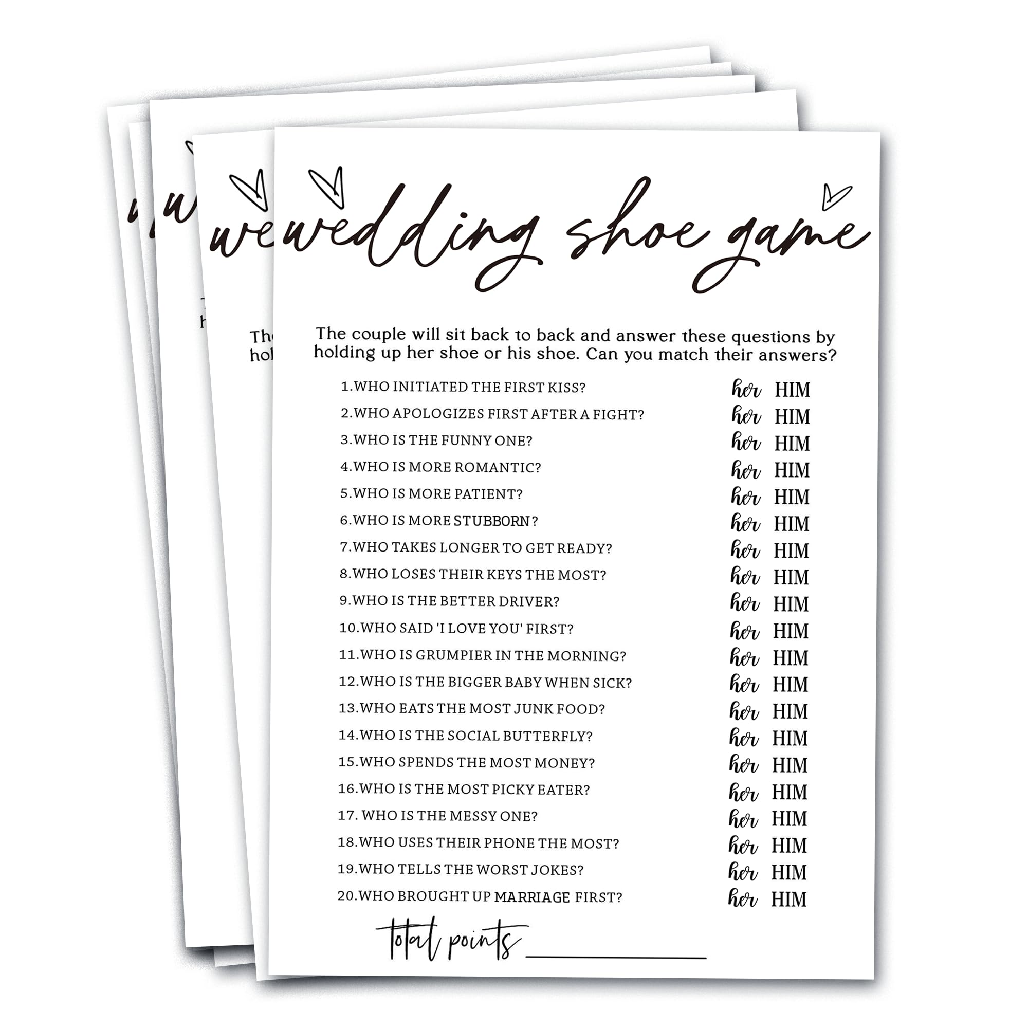 Wybgno bridal shower game cards set of 25 for a fun engagement party activity